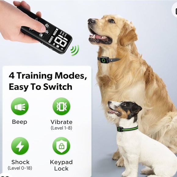 4in1 Dog Shock Collar for 2 Dogs 3300Ft Dog Shocker for Dogs All Sizes - Picture 4 of 15